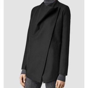 All Saints Ora Jacket Black Wool Size 10